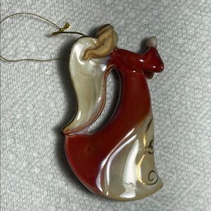 Vintage 1970s Ceramic Porcelain Victorian Praying Angel Christmas Ornament